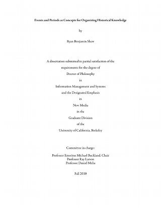 Events and Periods as Concepts for Organizing Historical Knowledge